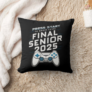 Senior 2025 Abschlussjahrgang 2025 Gamer Videospie Kissen