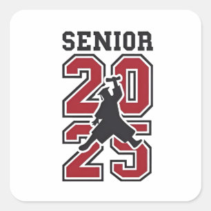 Senior 2025 Basketball Graduate Sport Quadratischer Aufkleber