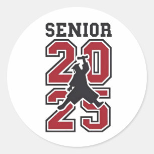 Senior 2025 Basketball Graduate Sport Runder Aufkleber