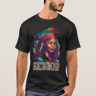 Senior 2025 Black Girl Abschluss Class of 2025 Le T-Shirt