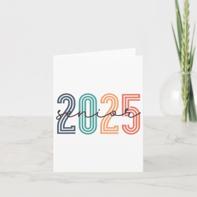 Senior 2025 CL of 2025 CK to School Retro Graduati Karte (Vorderseite)