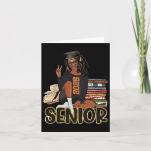 Senior 2025 Cl von 2025 Abschluss Black Girl Afro Karte
