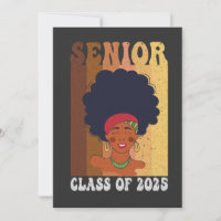 Senior 2025 Class Black Smart Afro Melanin African