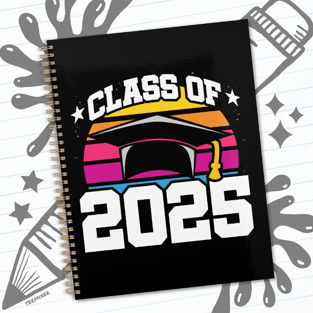 Senior 2025 Class of 2025 Abschluss Retro Sunset Planer (Von Creator hochgeladen)