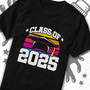 Senior 2025 Class of 2025 Abschluss Retro Sunset T-Shirt