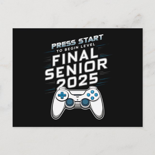 Senior 2025 Class of 2025 Gamer Video Games Postkarte (Vorderseite)