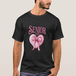 Senior 2025 Coquette Bogen rosa zurück in die Schu T-Shirt