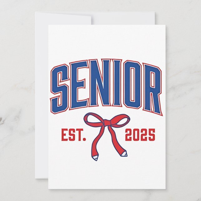 Senior 2025 Coquette Class of 2025 Pink Bows Einladung (Vorderseite)