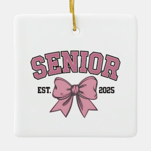 Senior 2025 Coquette Class of 2025 Pink Bows Keramikornament