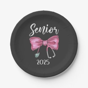 Senior 2025 Coquette Class of 2025 Pink Bows Pappteller