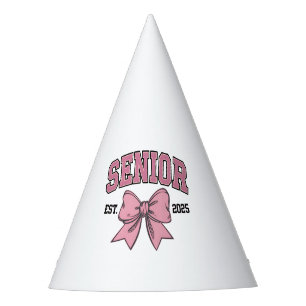 Senior 2025 Coquette Class of 2025 Pink Bows Partyhütchen