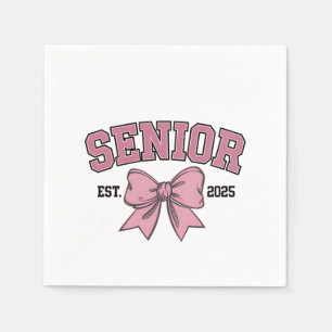 Senior 2025 Coquette Class of 2025 Pink Bows Serviette