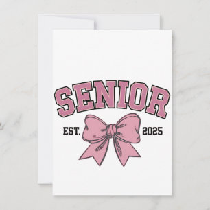 Senior 2025 Kokette Abschlussklasse 2025 Rosa Schl Einladung