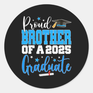 Senior 2025 Proud Brother of a Cl of 2025 Graduate Runder Aufkleber