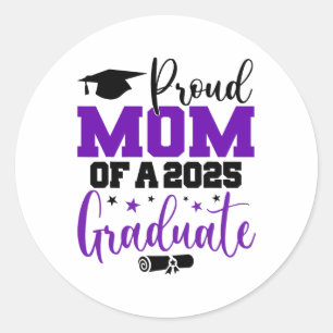 Senior 2025 Proud-Mama einer Cl von 2025 Graduate Runder Aufkleber
