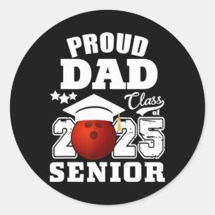 Senior 2025 Proud Vater einer Cl von 2025 Bowling Runder Aufkleber
