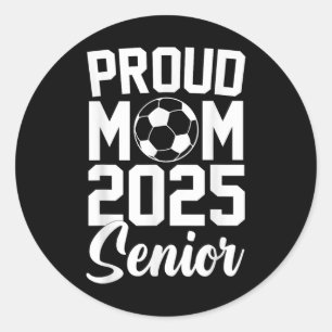 Senior 2025 Soccer Mama High School Abschluss Outf Runder Aufkleber