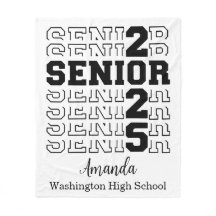 Senior 2025 Velveteen Plush Blanket, Personalisier