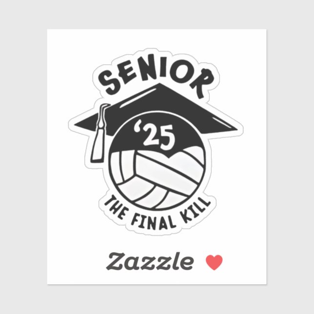 Senior 2025 Volleyball-Abschluss Aufkleber (Blatt)