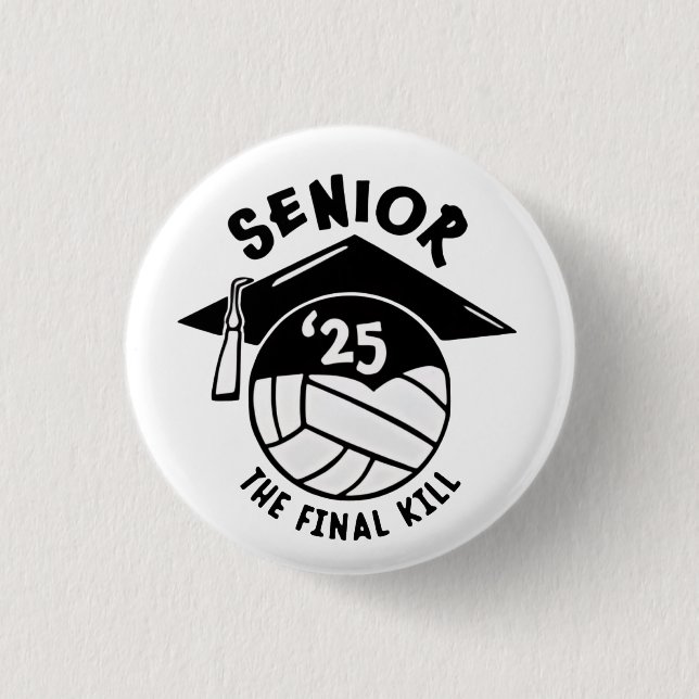 Senior 2025 Volleyball-Abschluss Button (Vorderseite)