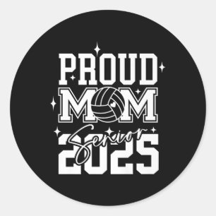 Senior 2025 Volleyball Mama High School Abschluss Runder Aufkleber