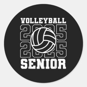 Senior 2025 Volleyball Mama High School Abschluss Runder Aufkleber