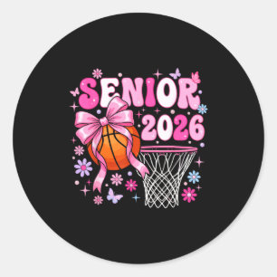 Senior 2026 Abschlussklasse 2026 Basketball Coquet Runder Aufkleber