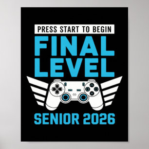 Senior 2026 Abschlussklasse 2026 Senior Gamer Vide Poster