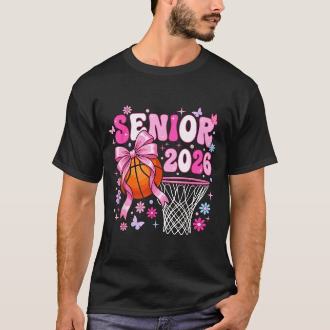 Senior 2026 class of 2026 basketball coquette bow T-Shirt (Vorderseite)