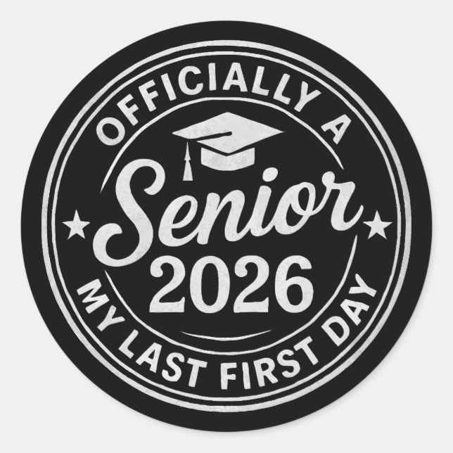 Senior 2026 Ersttagestempel Runder Aufkleber (Vorderseite)