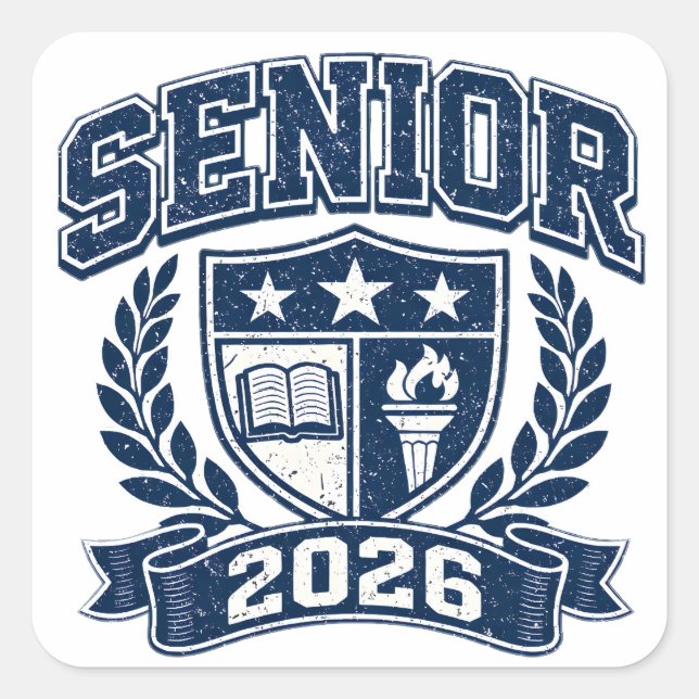 Senior 2026 – Final Year Pride College Quadratischer Aufkleber (Vorderseite)