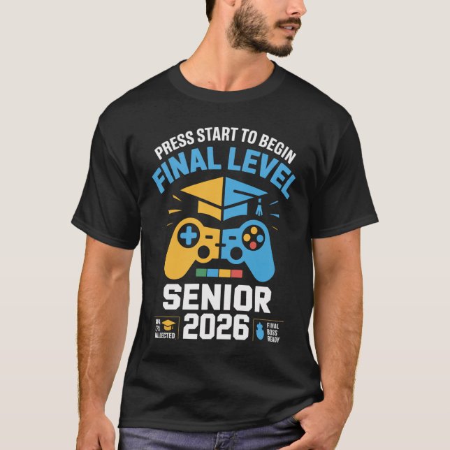 Senior 2026 Gamer Graduation T-Shirt (Vorderseite)