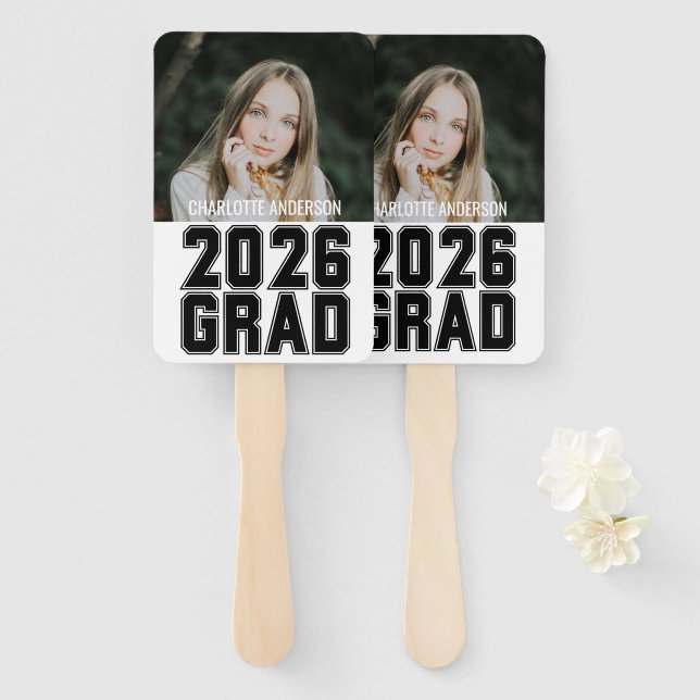 Senior 2026 Grad Photo Fächer (Vorne und Hinten)