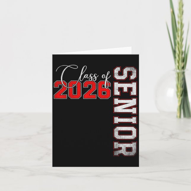 Senior 2026 Graduation My Last First Day Of Cl Of  Karte (Vorderseite)