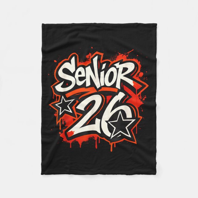 Senior 2026 Graffiti Drip Style Graduation Graphic Fleecedecke (Vorderseite)