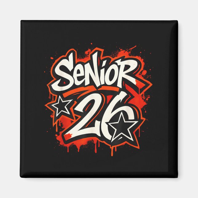 Senior 2026 Graffiti Drip Style Graduation Graphic Magnet (Vorne)