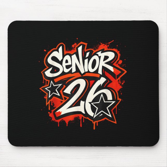Senior 2026 Graffiti Drip Style Graduation Graphic Mousepad (Vorne)