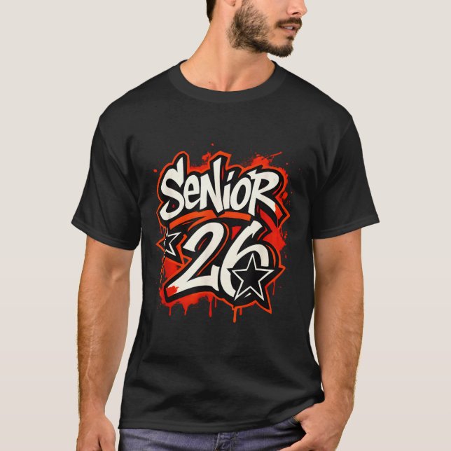 Senior 2026 Graffiti Drip Style Graduation Graphic T-Shirt (Vorderseite)