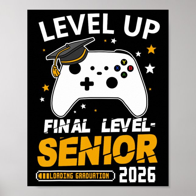 Senior 2026 Level Auf Abschluss-Abschluss-Abschlus Poster (Vorne)