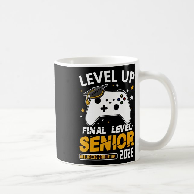 Senior 2026 Level Up Abschlussfeier Absolvent Gami Kaffeetasse (Rechts)