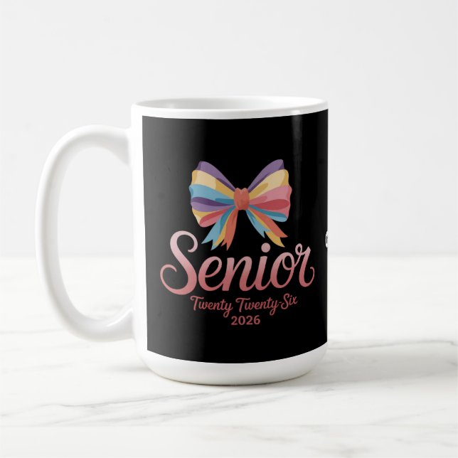 Senior 2026 Niedlich Rainbow Bow Abschluss Coquett Kaffeetasse (Links)