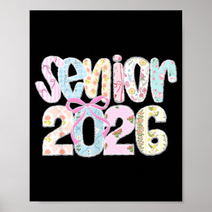 Senior 2026 Pastell-Blumen-Patchwork-Buchstaben mi Poster
