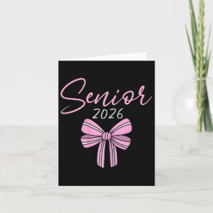 Senior 2026 Pink Bow Graduate Abschluss Women Gir Karte