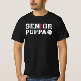 Senior 2026 Poppa Baseball Graduation Father Dad  T-Shirt