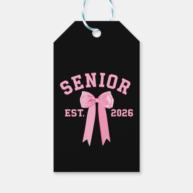 Senior 2026 Rosa Schleife Geschenkanhänger (Vorderseite)