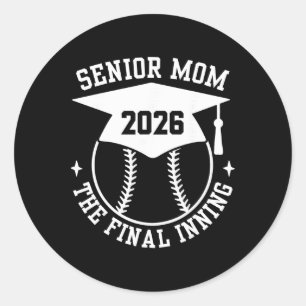 Senior 2026 Stolze Softball-Mama Die Letzte Runde  Runder Aufkleber