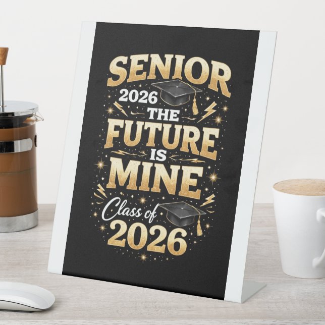 Senior 2026 – The Future is Mine Sockelschild (In Situ)