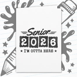 Senior 2026 Vintage-Abschlusszitat Retro-Typografi Karte