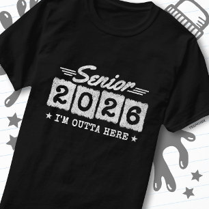 Senior 2026 Vintage-Abschlusszitat Retro-Typografi T-Shirt