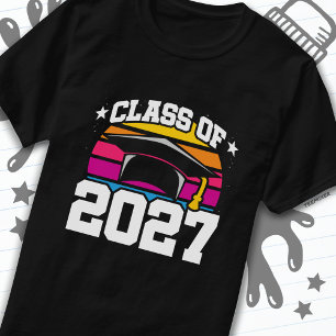 Senior 2027 Class of 2027 Abschluss Retro Sunset T-Shirt